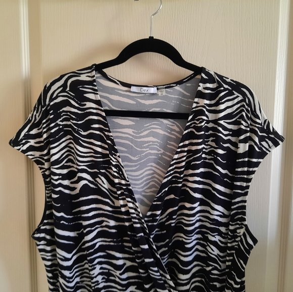 Dex Zebra Print Plus Size Faux Wrap Dress - Picture 3 of 8